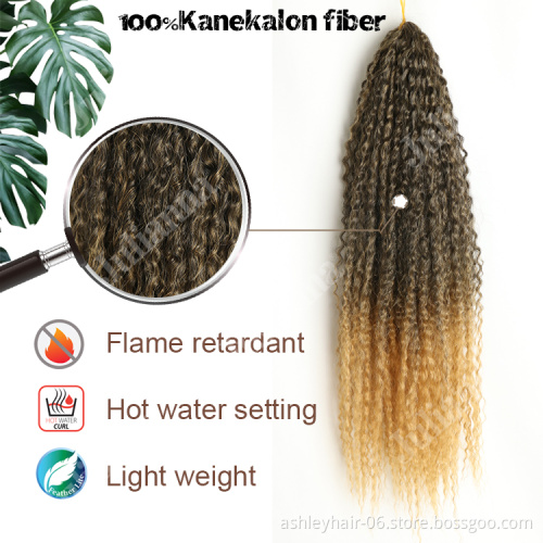 Julianna Kanekalon 20 inch 90g brazilian curl ombre synthetic candy brazilian curl crochet braiding hair